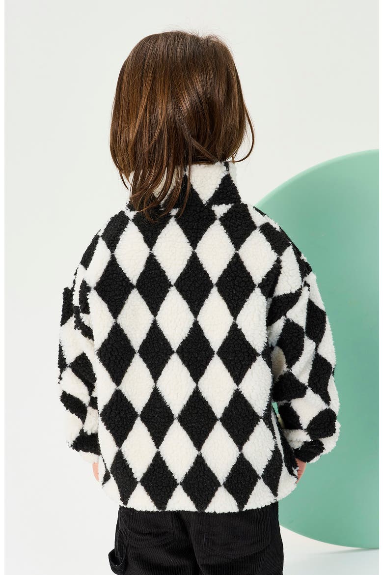 Kids' Harlequin Half Zip Sherpa Pullover, Alternate, color, HARLEQUIN