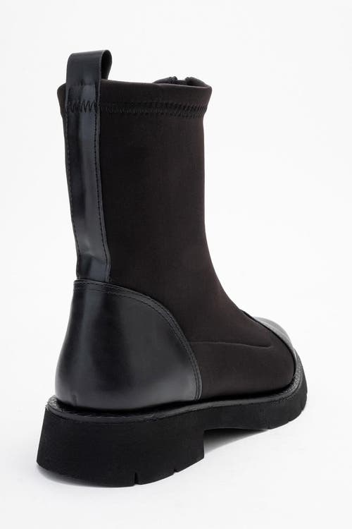 Prologue Shoes Martos Stretch Front Zip Ankle Boot In Black