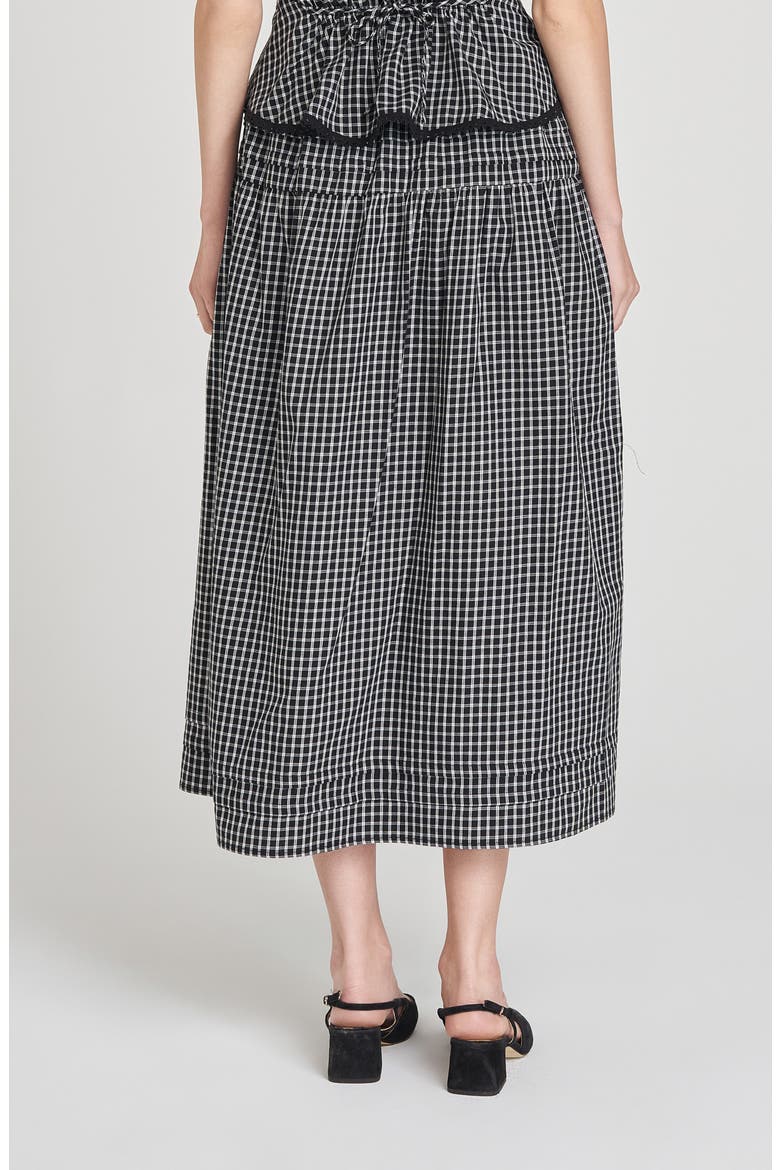 Gemma Plaid Pleated Skirt, Alternate, color, IVORY-BLACK GINGHAM