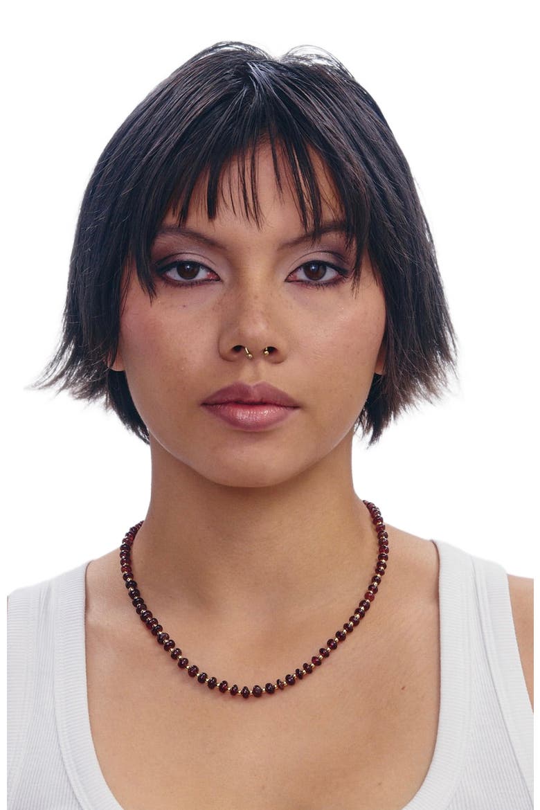 Ruby Red Garnet Gold Plated Necklace, Alternate, color, Red