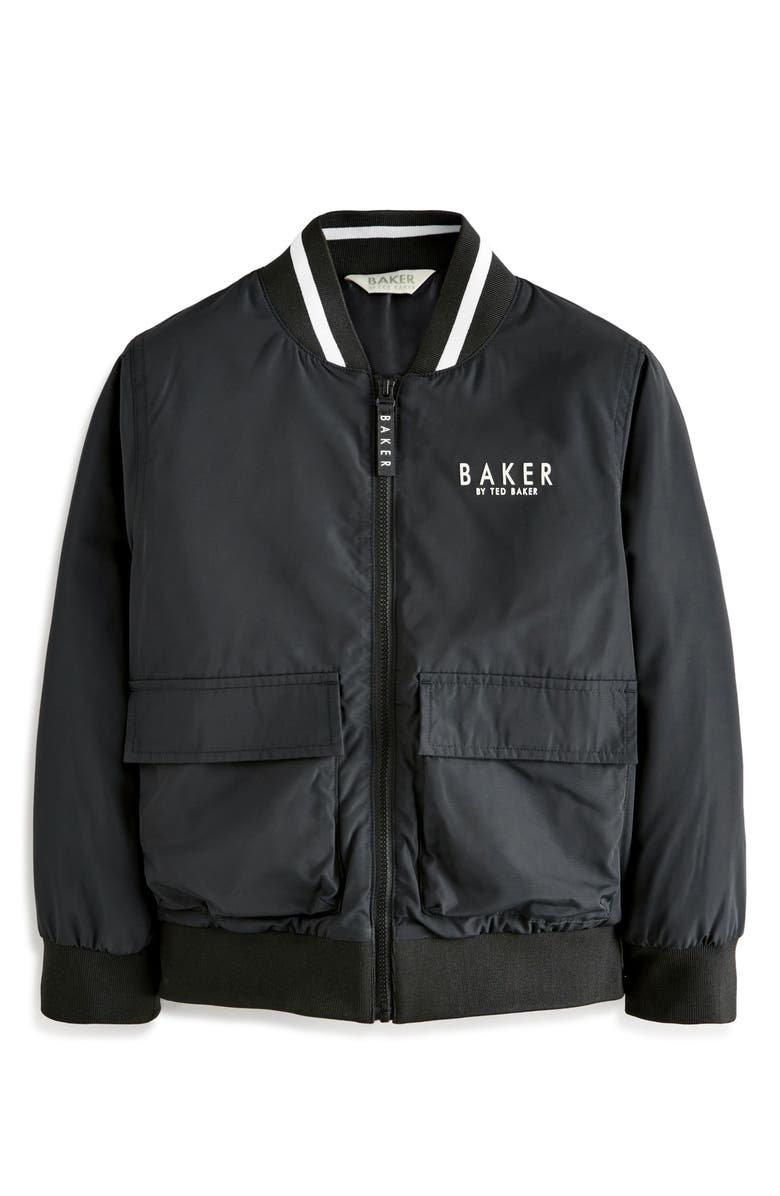 Baker by Ted Baker Kids' Satin Zip-Up Bomber Jacket, Main, color, 