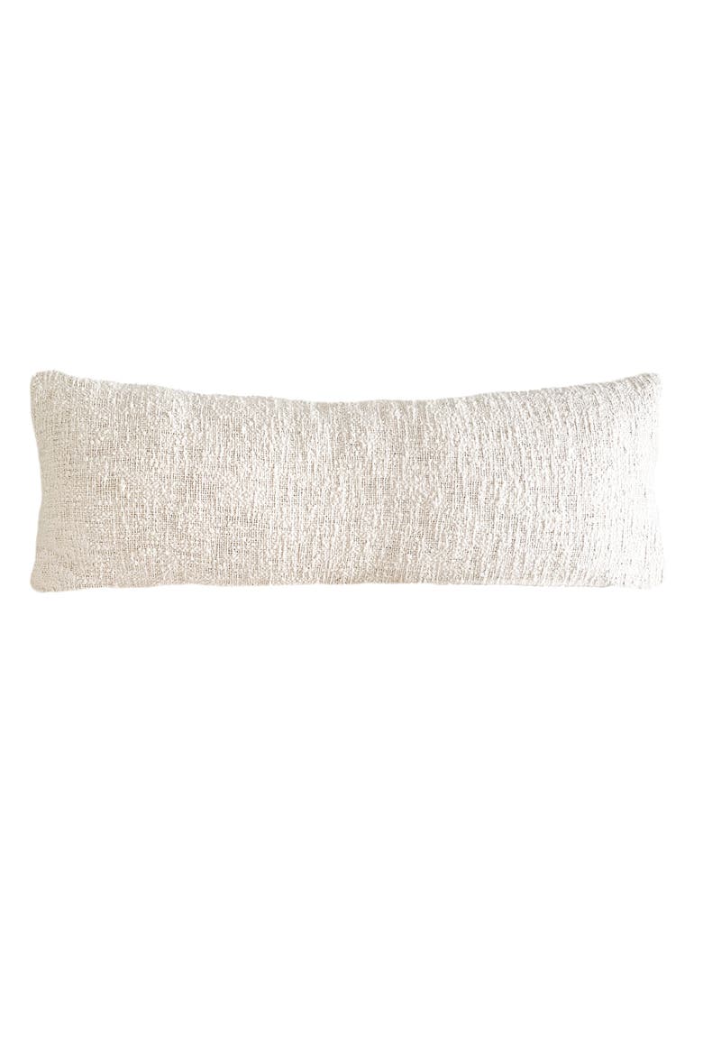 Cozy Cotton Boucle Body Pillow with Down Alternative Insert, Main, color, White