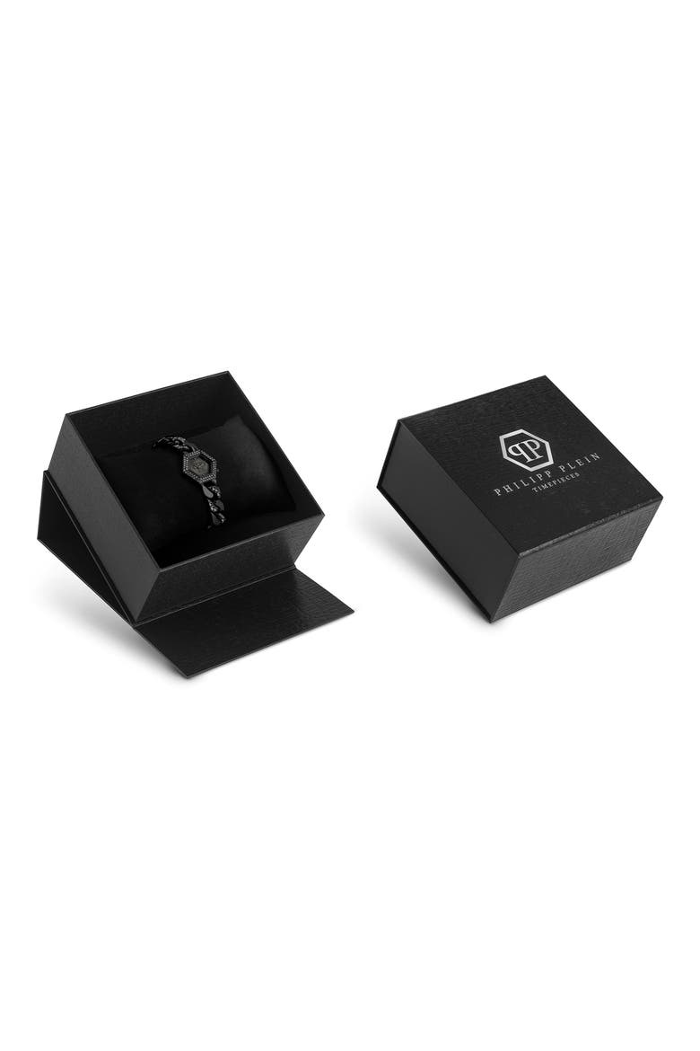 The Hexagon Bracelet Watch, 28mm, Alternate, color, BLACK