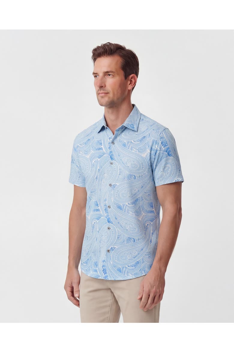 Marakesh Paisley Mens Short Sleeve Shirt, Alternate, color, Marakesh Paisley Teal