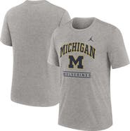 Jordan Brand Men's Jordan Brand Heather Gray Michigan Wolverines Arch Over Logo Tri-Blend T-Shirt