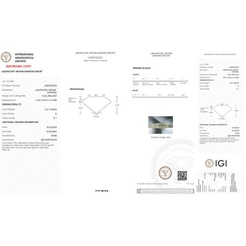 Bliss Diamond Certified 3ct Oval Diamond Solitaire Engagement Ring 14k Gold Lab Grown In 14k White Gold