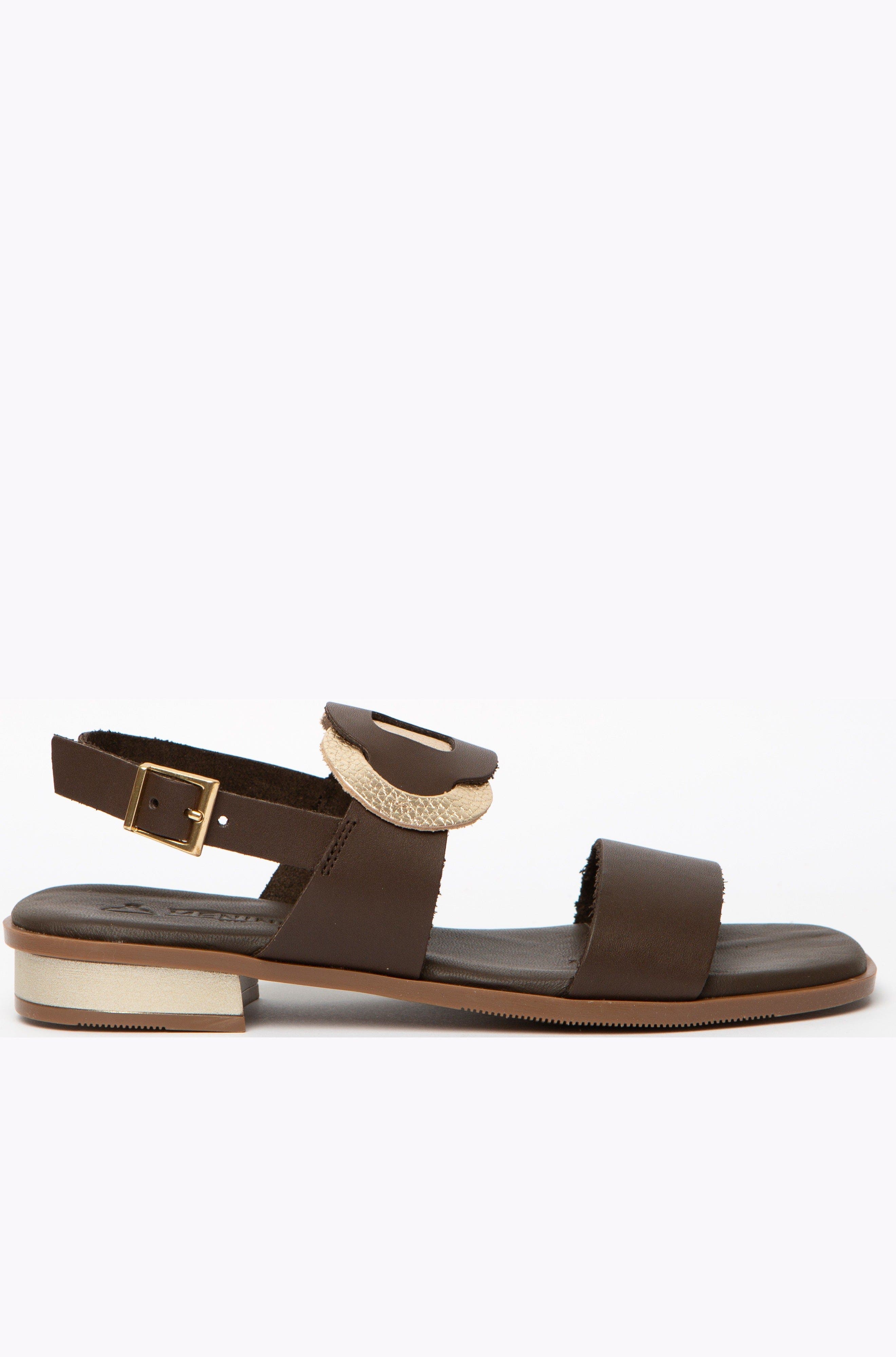 Menina Step Cala Flat Sandal, Main, color, Chocolate