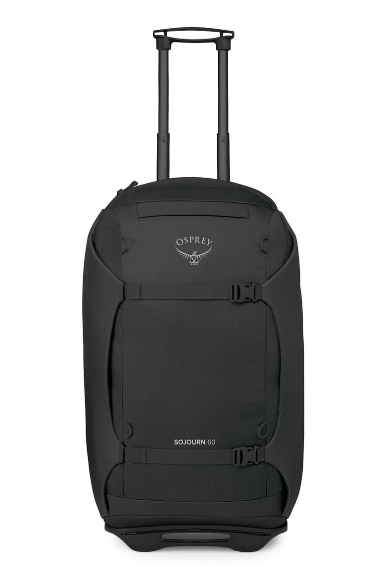 Sojourn 25-Inch 60-Liter Wheeled Recycled Nylon Travel Pack, Main, color, BLACK