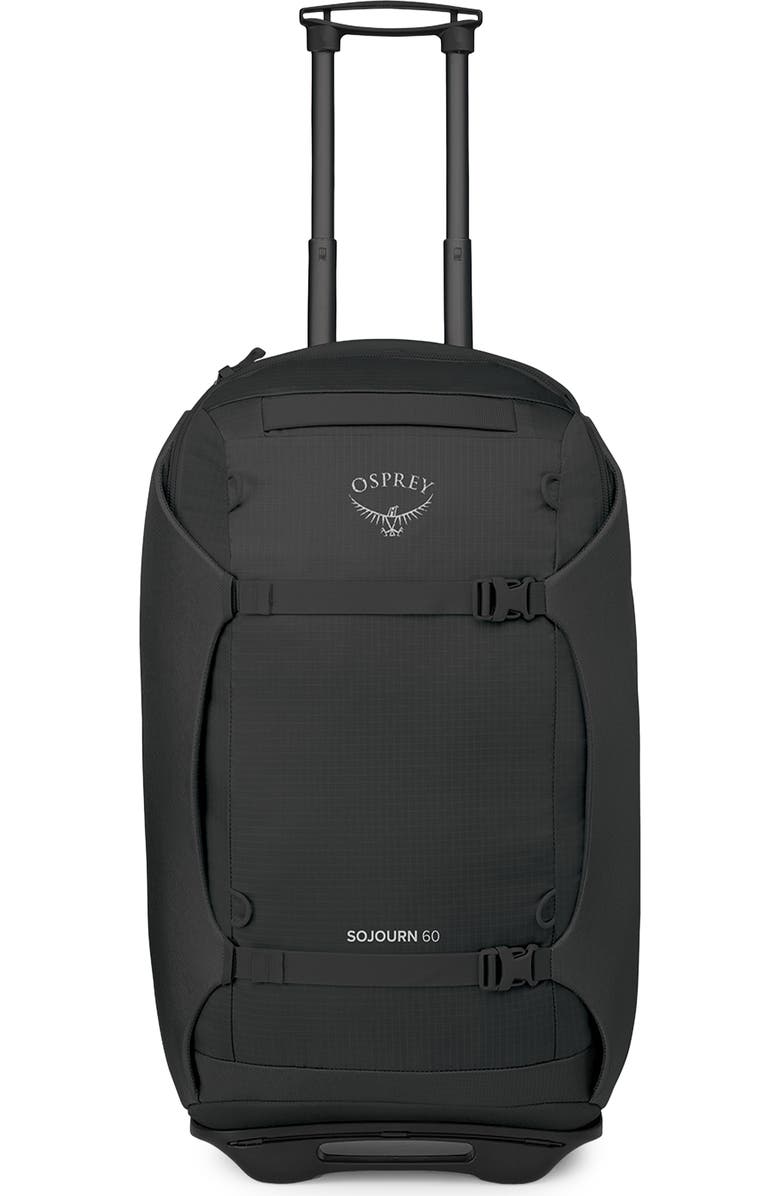 Osprey Sojourn 25-Inch 60-Liter Wheeled Recycled Nylon Travel Pack, Main, color, Black