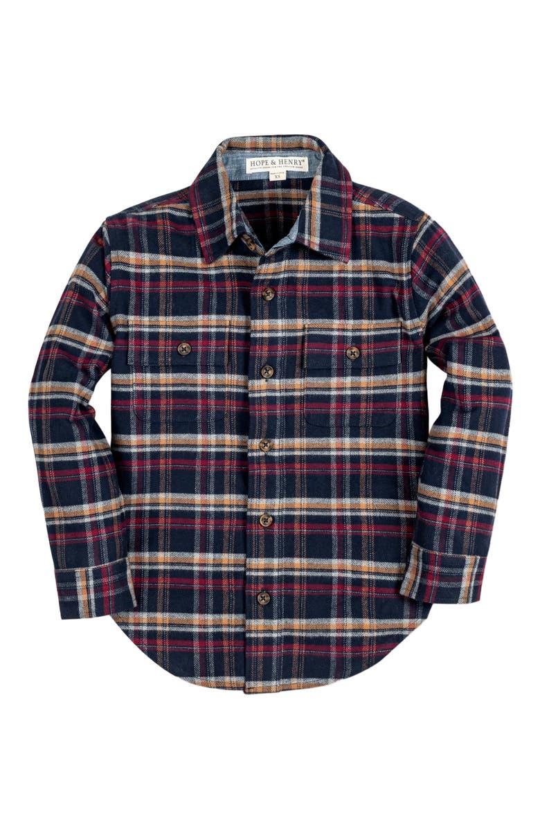 Hope & Henry Boys' Flannel Flap Pocket Shirt, Kids, Alternate, color, 