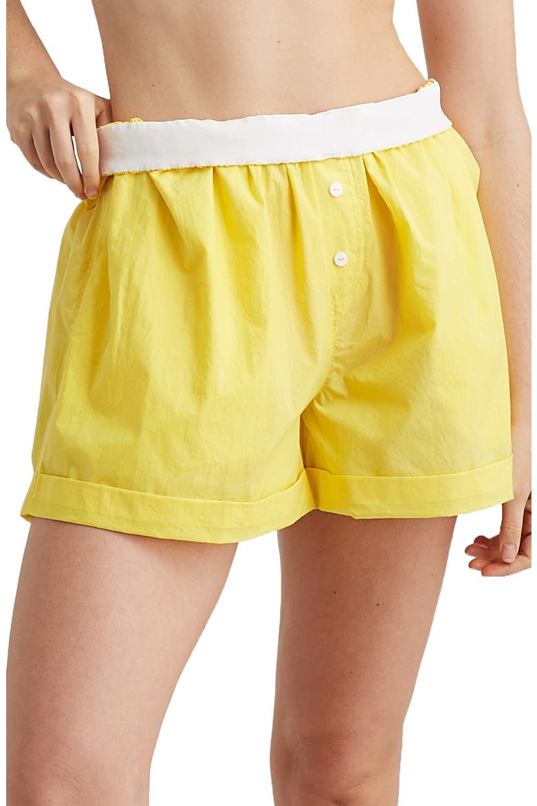 Boyfriend Cotton Boxer Shorts, Alternate, color, LEMON ZEST