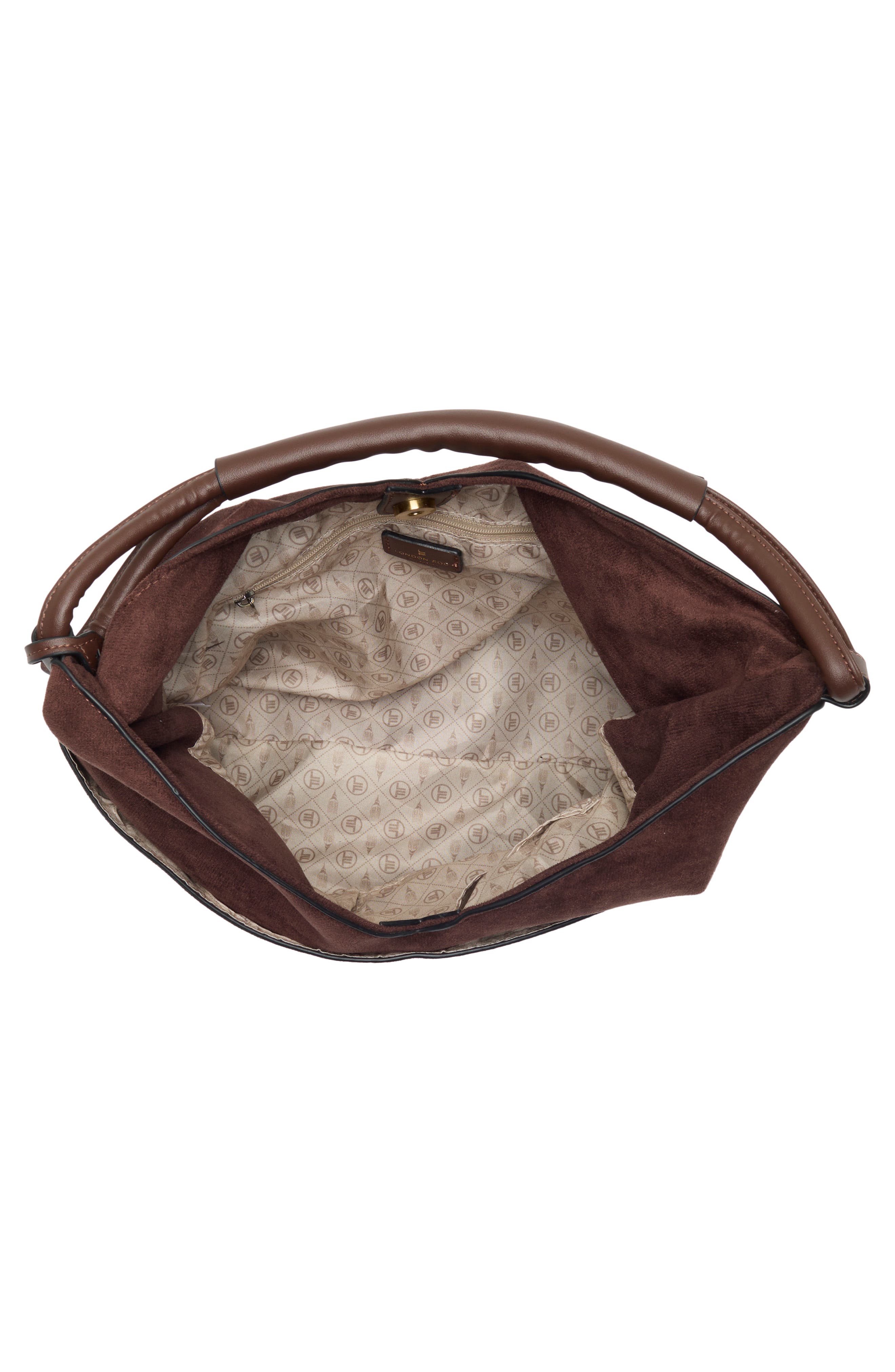 Faux Suede Origami Tote, Alternate, color, CHOCOLATE