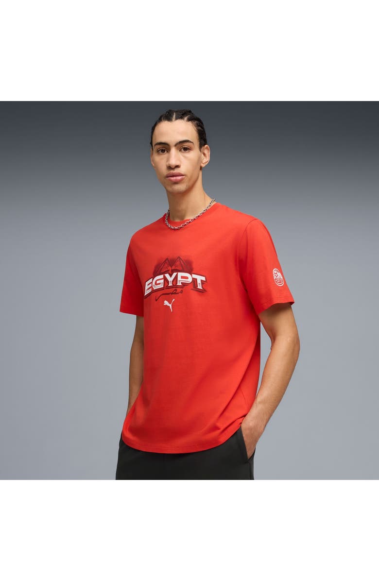 PUMA Men's Puma Red Egypt National Team ftblCulture T-Shirt, Main, color, Red