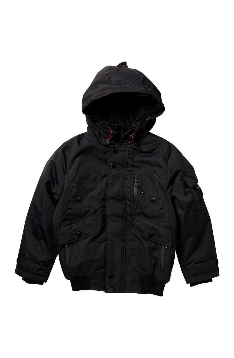 Noize Max Faux Fur Trimmed Hood Bomber Jacket, Main, color, 