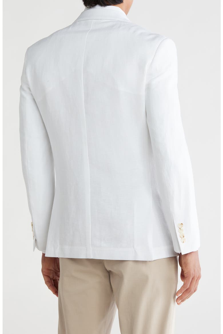 Slim Fit Solid Linen Blend Blazer, Alternate, color, WHITE