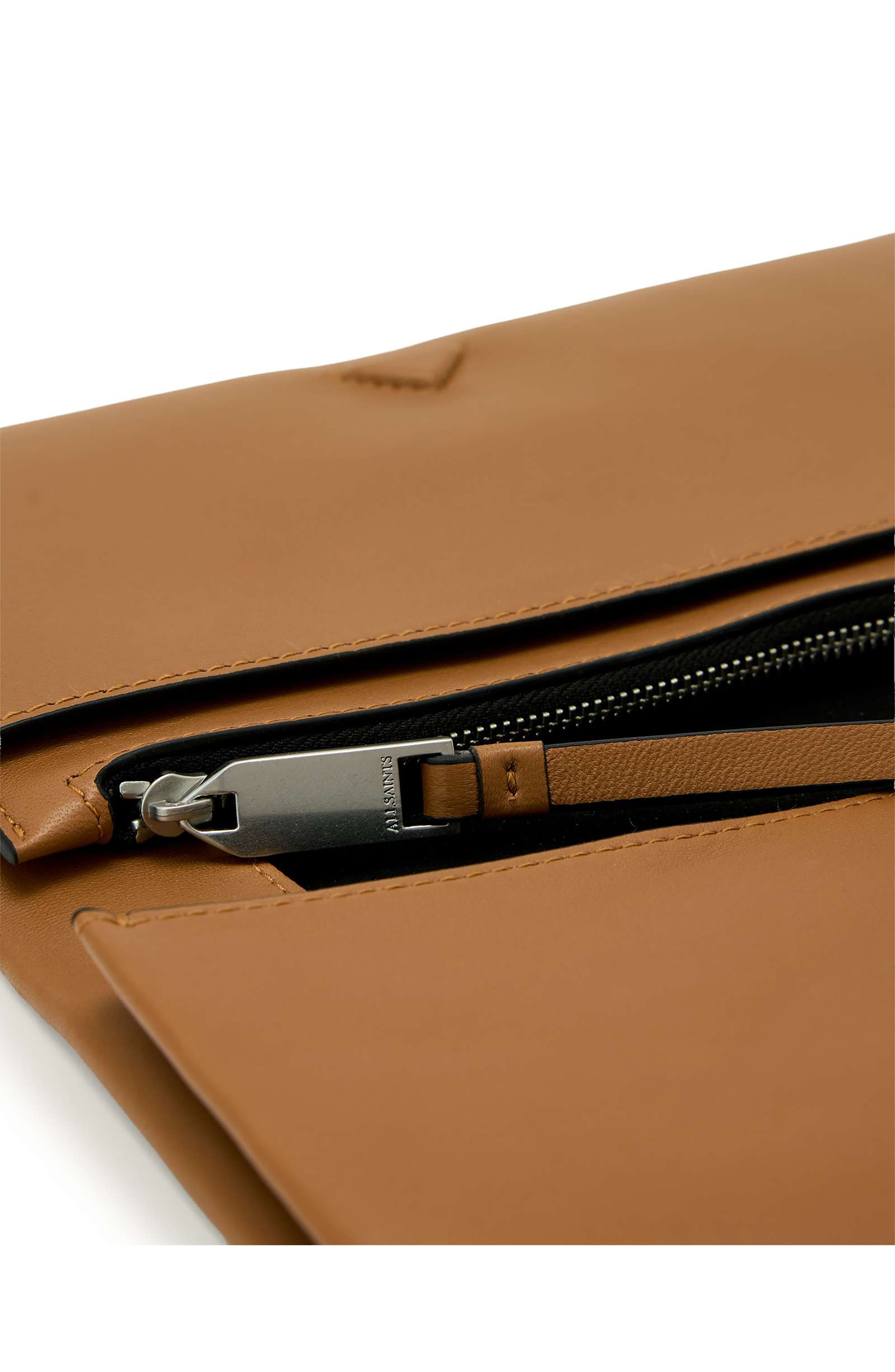 Harluna Leather Clutch, Alternate, color, TOFFEE BROWN