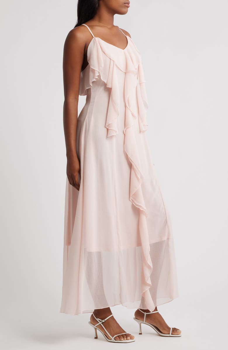 VERO MODA Camille Ruffle Detail Slipdress, Alternate, color, Sepia Rose