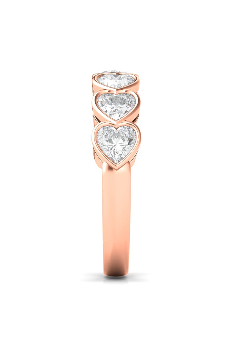 Bezel Heart Lab Created Diamond Ring, Alternate, color, ROSE GOLD