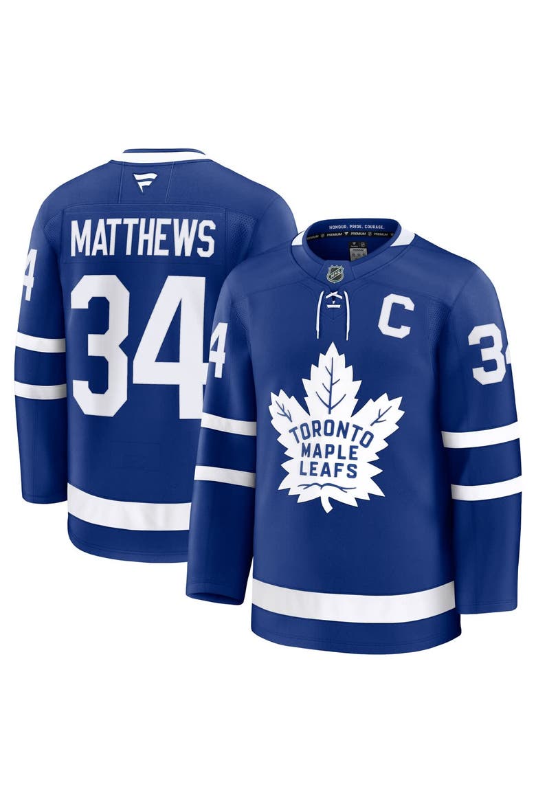 Men's Fanatics Auston Matthews Blue Toronto Maple Leafs Captain Patch Home Premium Jersey, Main, color, Blue