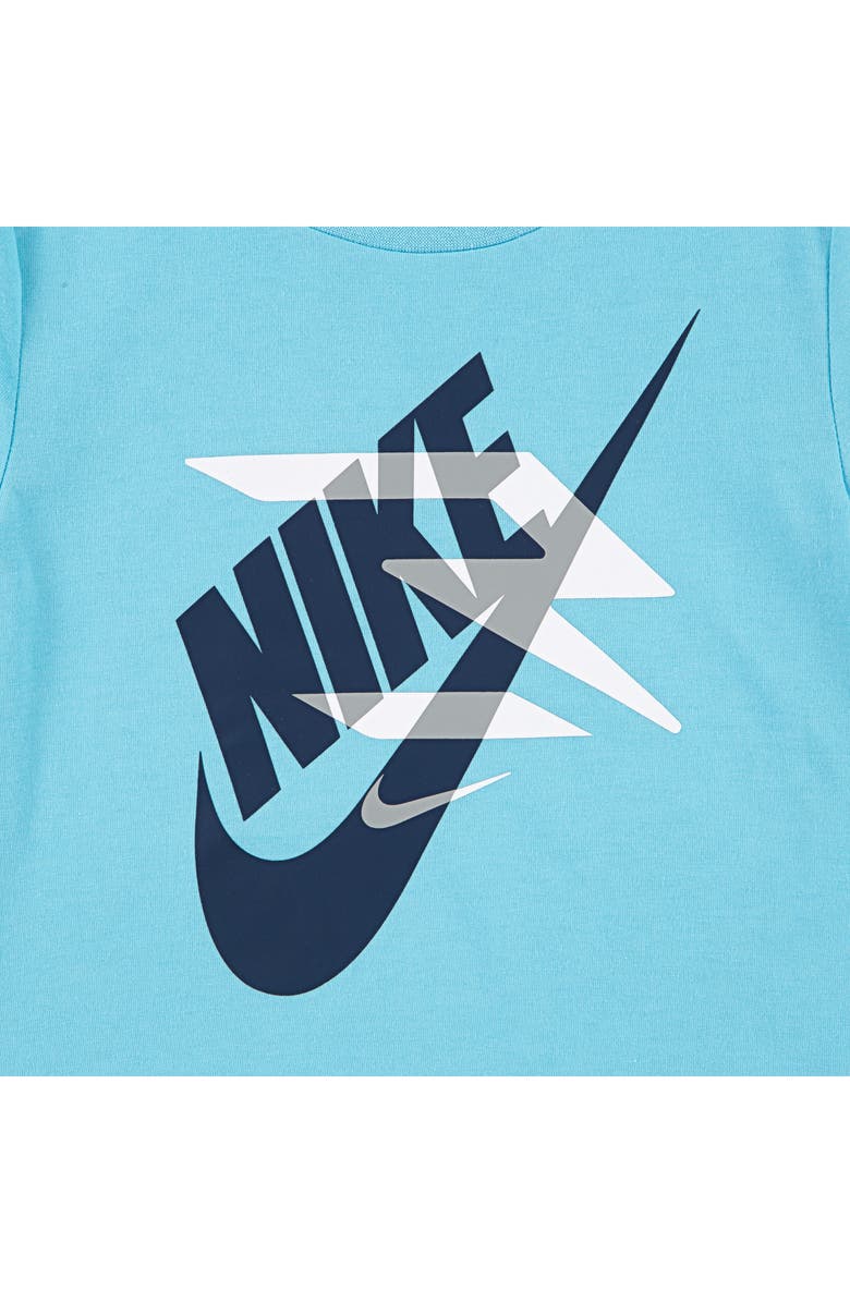 3 Brand Icon Duo Logo Graphic T-Shirt & Shorts Set, Alternate, color, Turquoise Waves