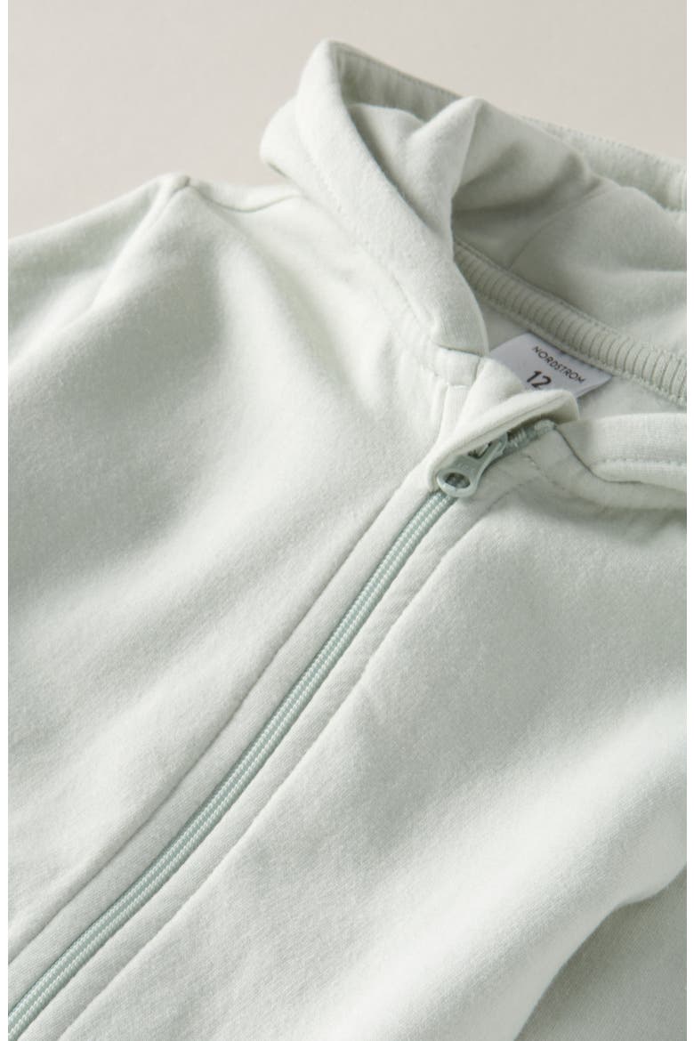 Hooded Fleece Romper, Alternate, color, GREEN HUSH