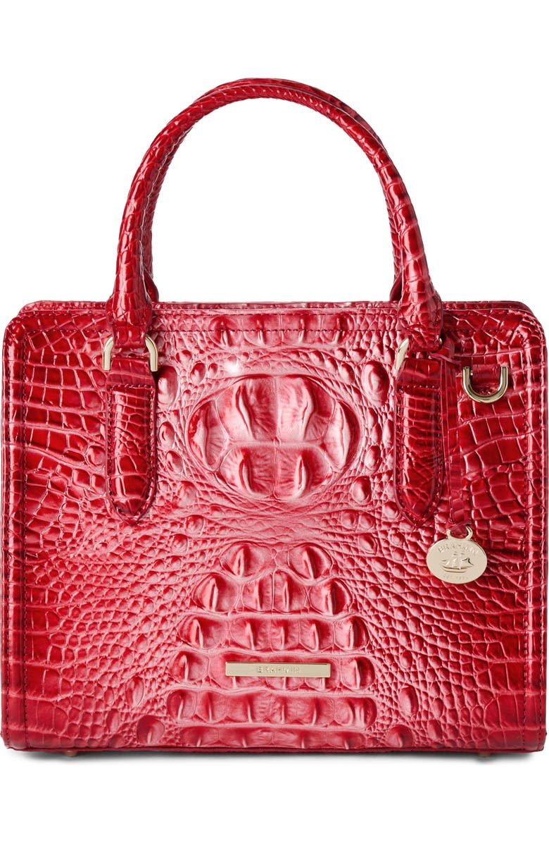 Brahmin Cami Croc Embossed Leather Satchel, Main, color,