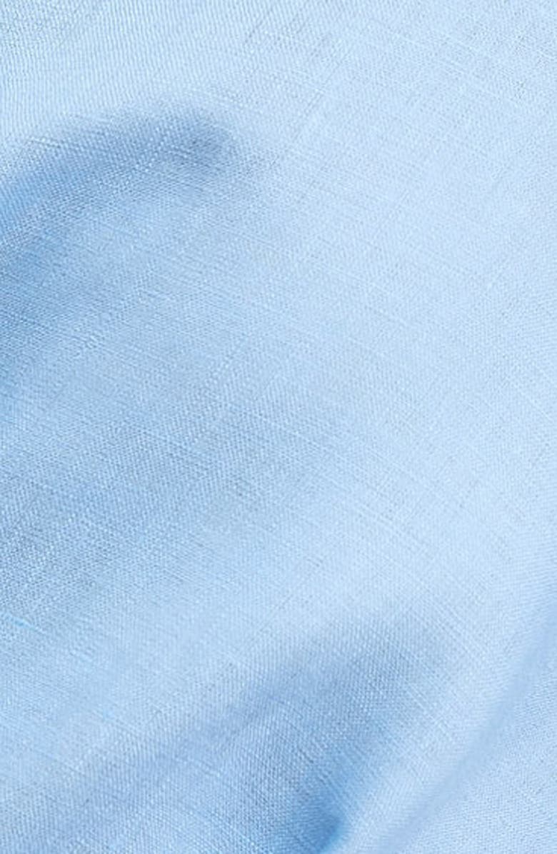 Veronica Beard Perezzi Asymmetric Linen Button-Up Shirt, Alternate, color, Blue Jay