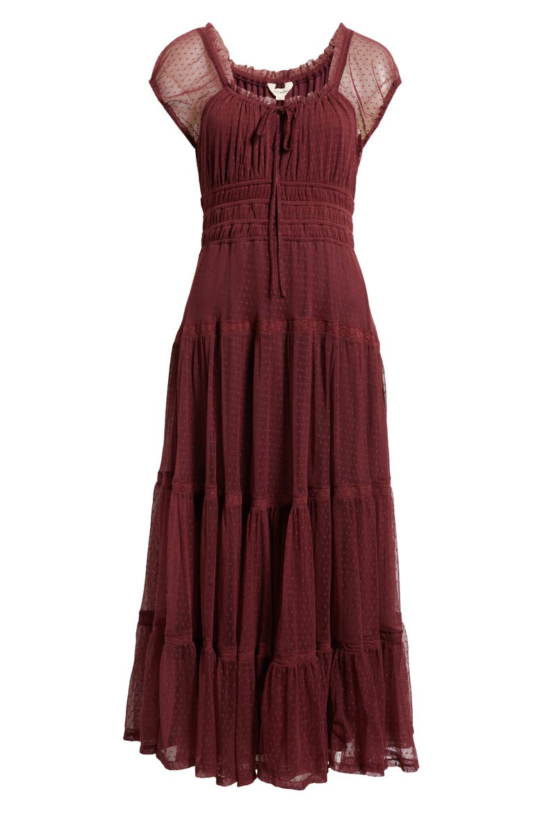 Tulle Maxi Dress, Main, color, RED MAHOGANY