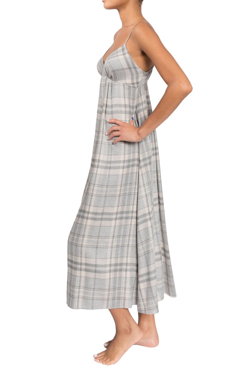 Everyday Ritual Empire Nightgown, Alternate, color, Grey W/ Gold Lurex