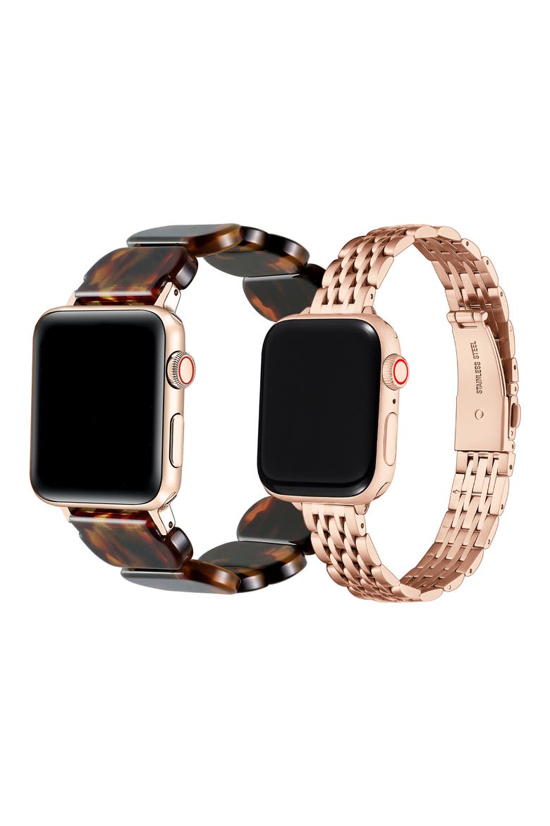 Rainey Skinny Reese 2-Pack Assorted Apple Watch® Watchbands, Alternate, color, BROWN ASSORTED
