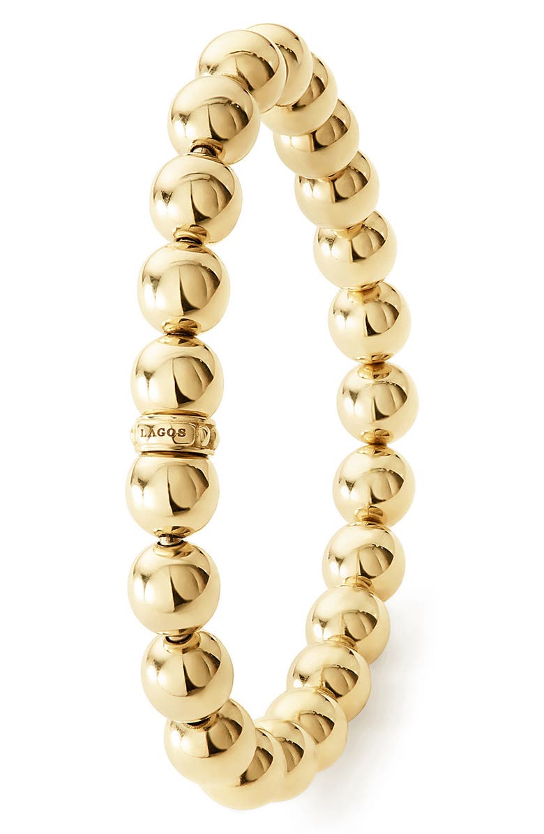 LAGOS Signature Caviar Beaded Stretch Bracelet, Alternate, color, Gold