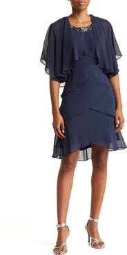 SL FASHIONS Chiffon Tier Jacket & Dress Set