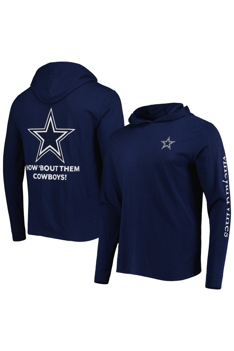 Men's Vineyard Vines Navy Dallas Cowboys Local Long Sleeve Hoodie T-Shirt, Main, color, Navy
