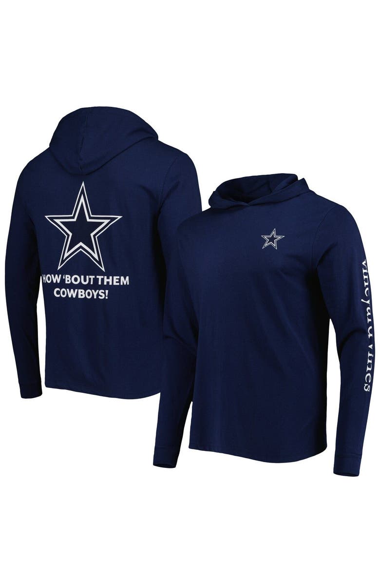 vineyard vines Men's Vineyard Vines Navy Dallas Cowboys Local Long Sleeve Hoodie T-Shirt, Main, color, 