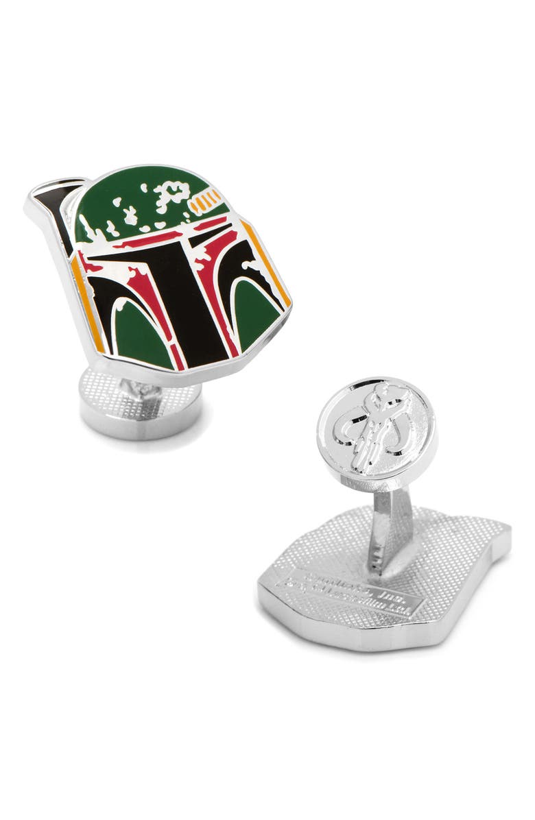 Cufflinks, Inc. Boba Fett Cuff Links & Tie Bar Set, Alternate, color, Green