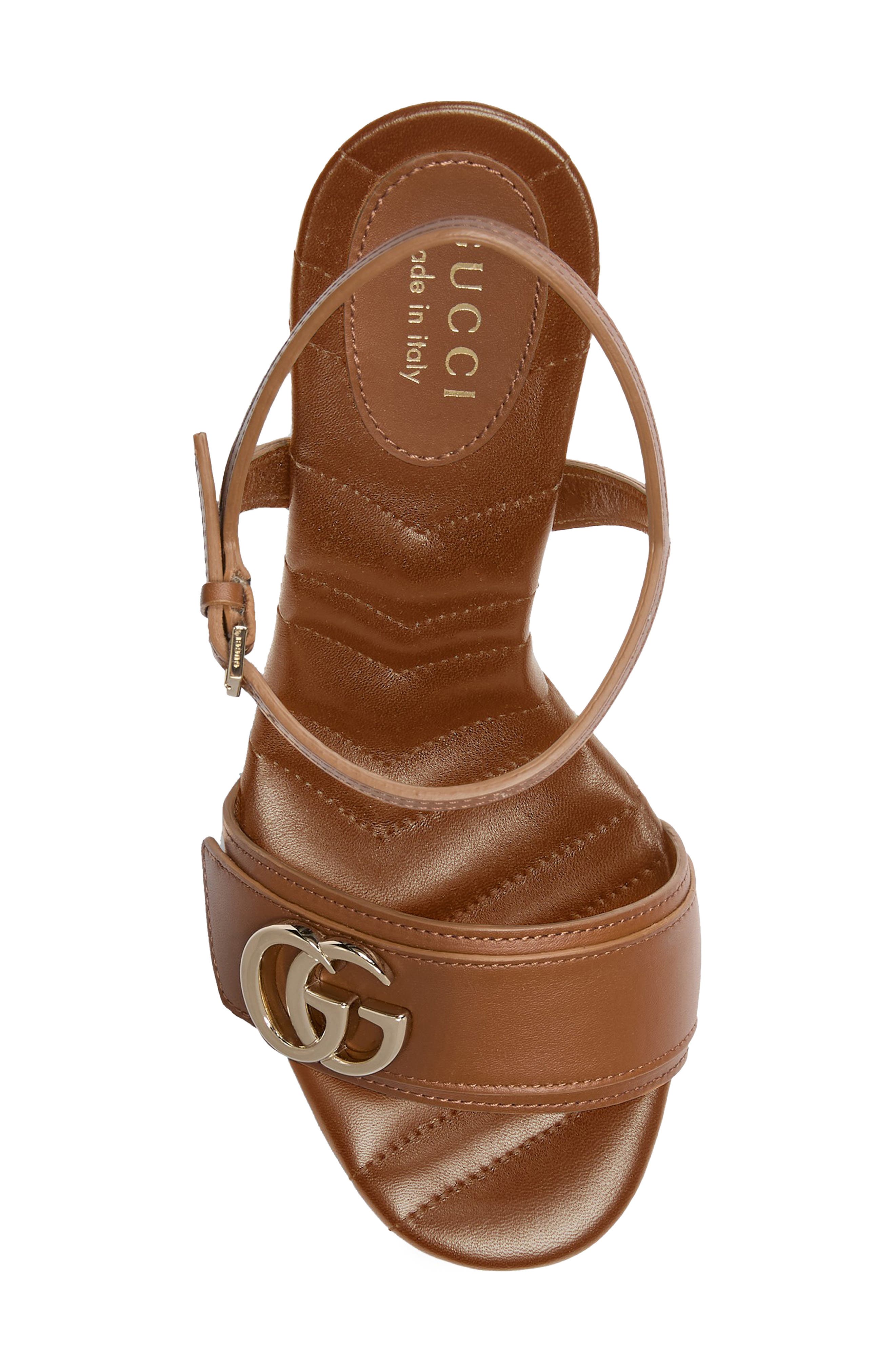 GG Platform Sandal, Alternate, color, BROWN