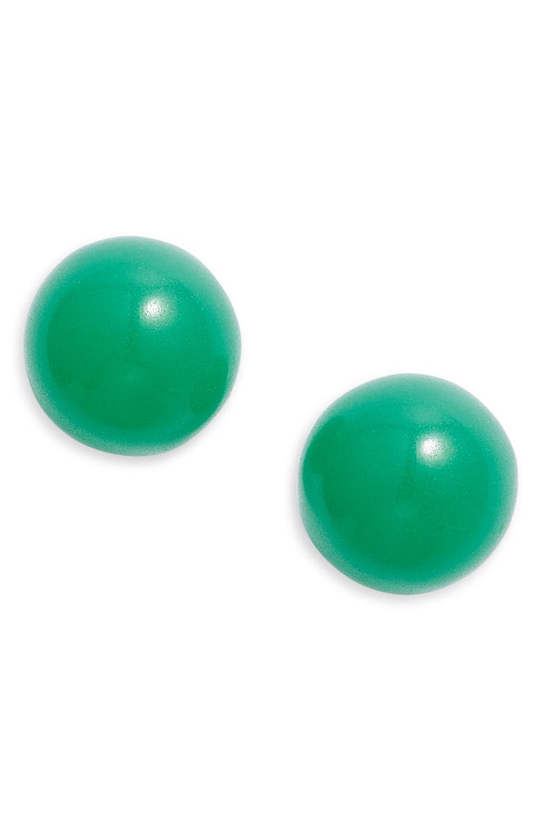 Clare V. Le Bead Stud Earrings, Main, color, Emerald