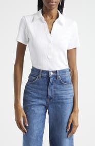 Veronica Beard Kearney Stretch Cotton Polo