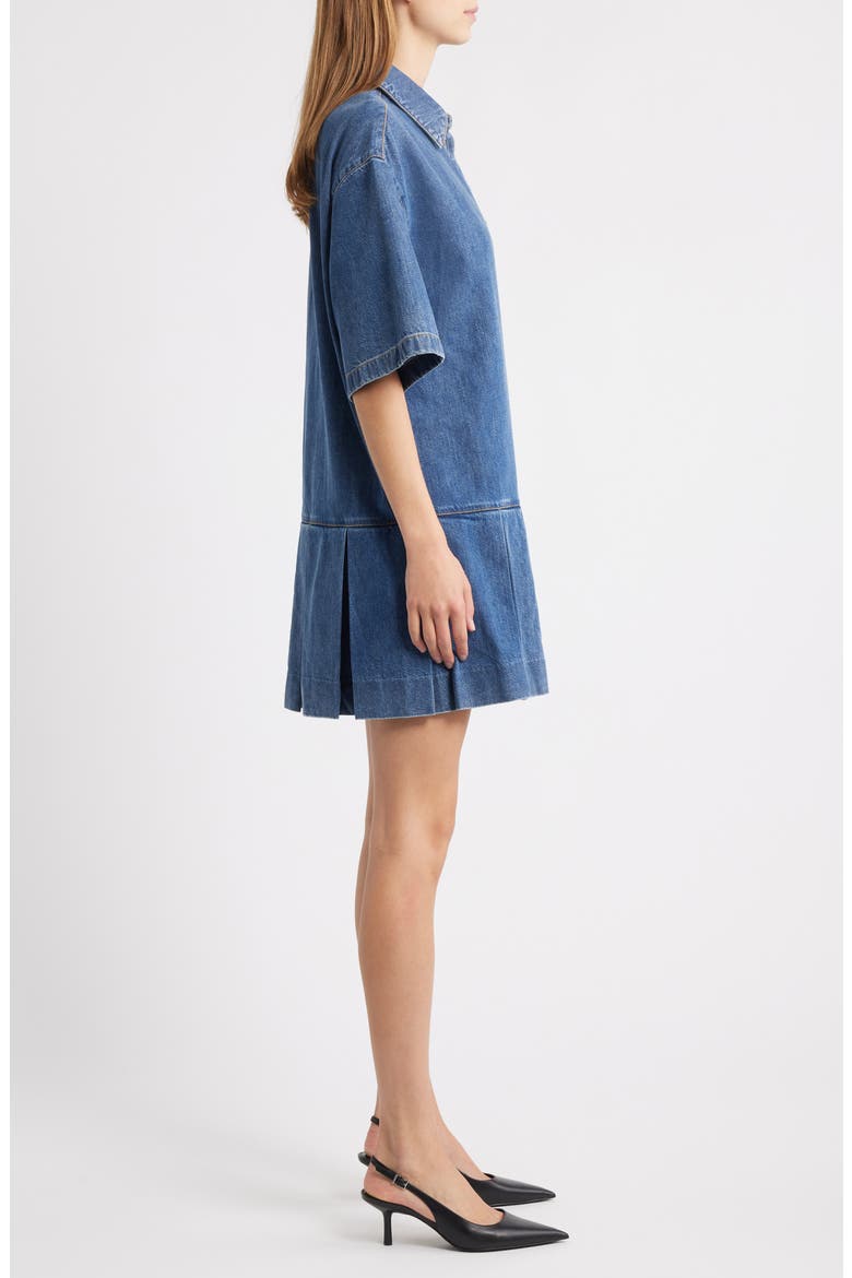 Tennis Cotton Blend Denim Minidress, Alternate, color, POTION