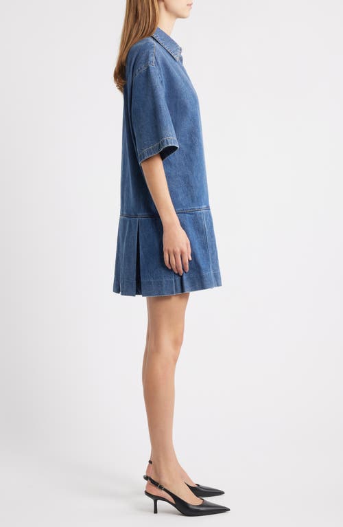 Frame Tennis Cotton Blend Denim Minidress In Blue