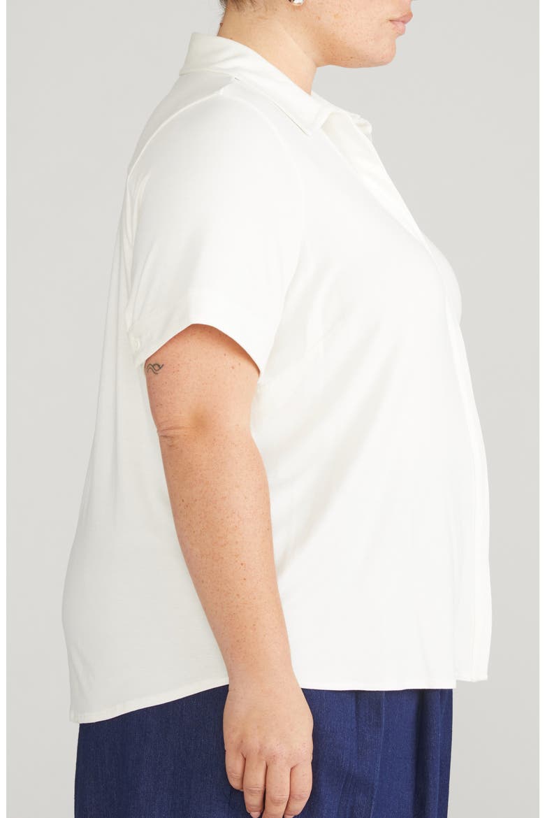 Chelsea Short Sleeve Jersey Button-Up Shirt, Alternate, color, WHITE