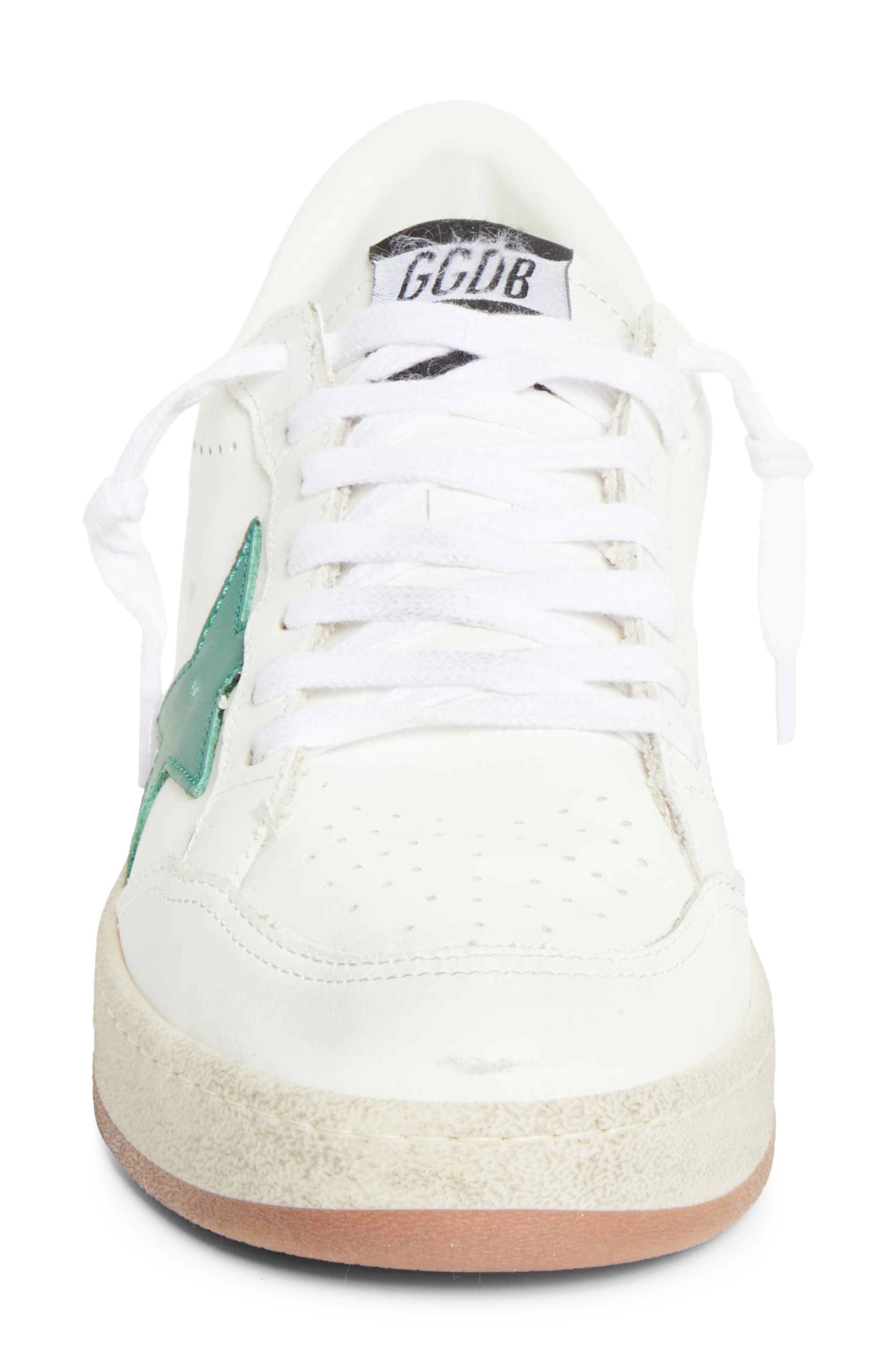 Golden Goose Ball Star 2 Low Top Sneaker, Alternate, color, White/ Green/ Silver