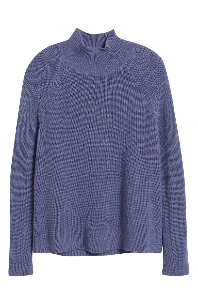 Eileen Fisher Raglan Sleeve Merino Wool Turtleneck Sweater, Alternate, color, Periwinkle
