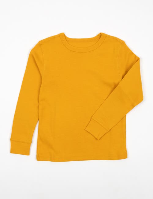 Leveret Kids Long Sleeve T-shirt, 100% Cotton, Solid Colors In Yellow