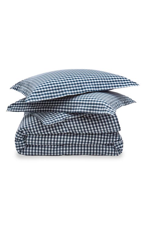 Signature Collection Gingham Duvet Cover & Shams Set