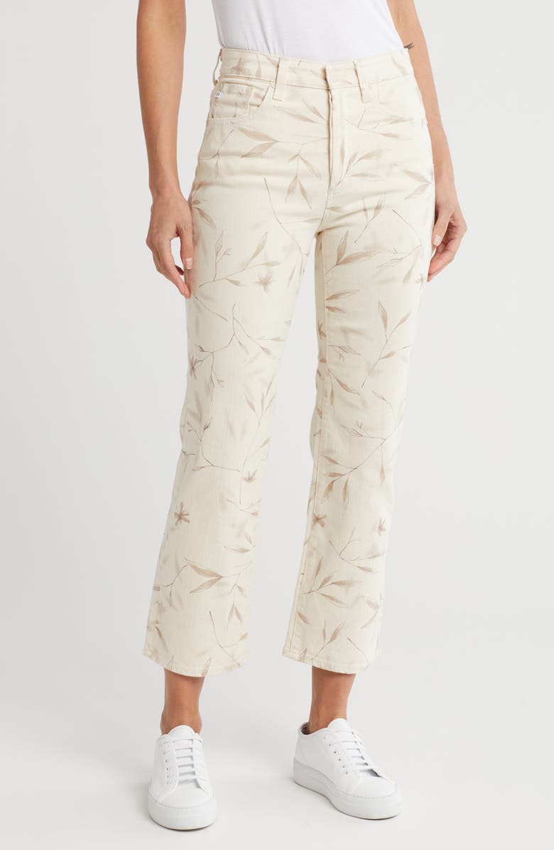 AG Kinsley Straight Leg Pants, Main, color, Winter Flower Almond Biscotti