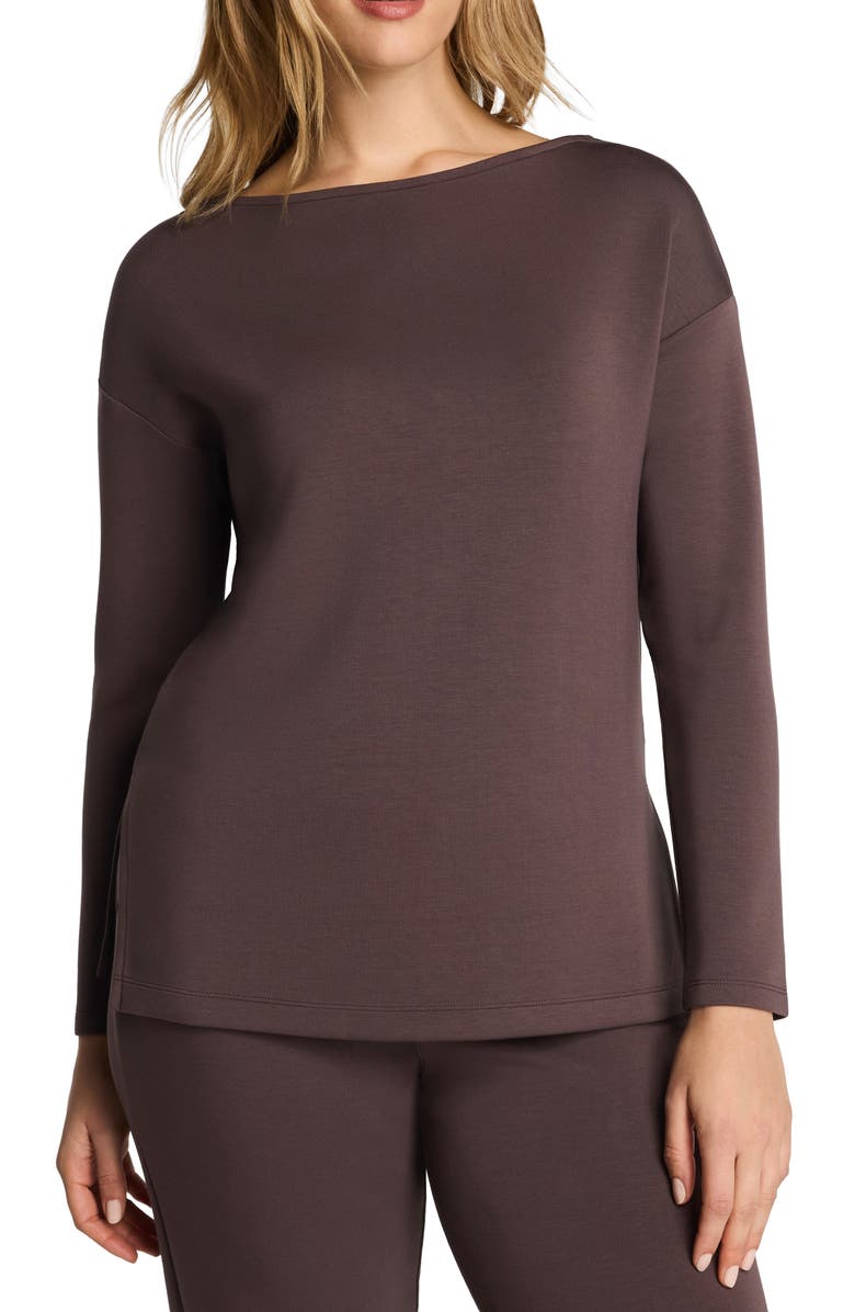 SPANX<sup>®</sup> Boat Neck Tunic Sweater, Main, color, Dark Cacao