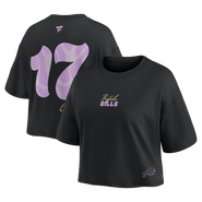 FANATICS Women's Fanatics Josh Allen Black Buffalo Bills Fashion Cropped T-Shirt