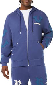 True Religion Tossed Logo Full Zip Hoodie