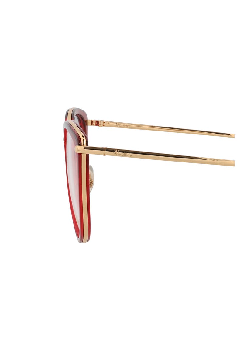 Novelty 54mm Cat Eye Optical Glasses, Alternate, color, RED GOLD